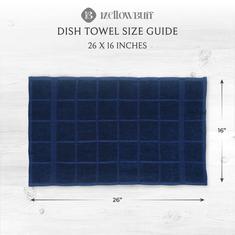 Mellow Buff 100% Cotton Terry Dish Towels, 4 Pack Solid, 16 x26 Inches, Super Soft and Absorbent Kitchen Towels, Perfect for Kitchen Cleaning and Dish Washing | Assorted - Image 4