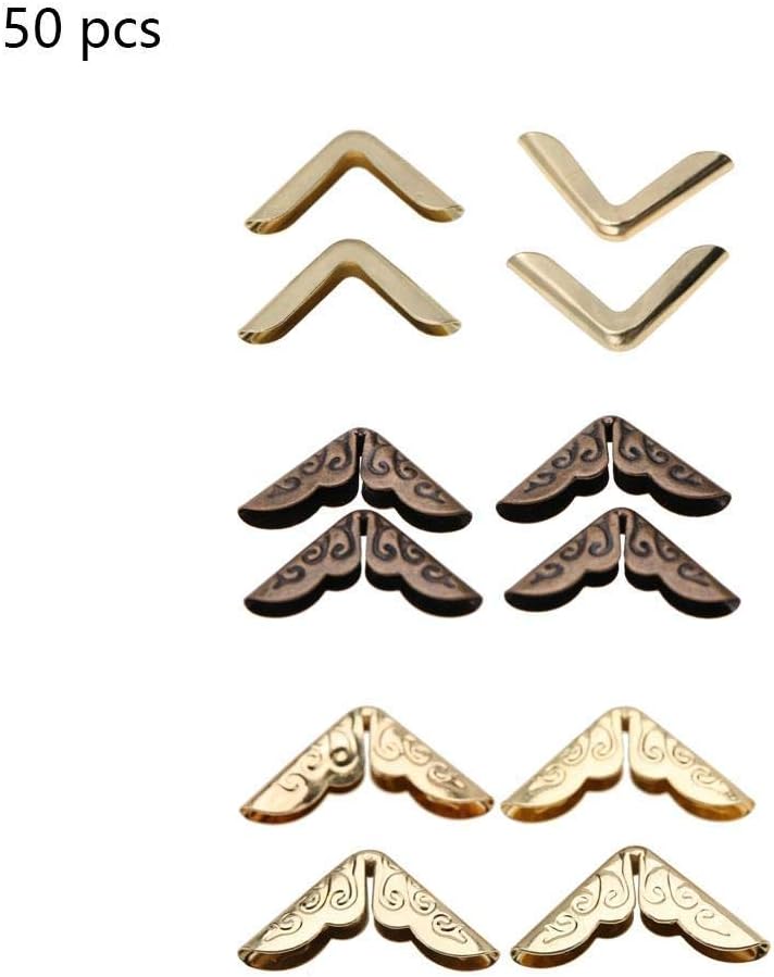 Hilitand 50pcs Scrapbooking Photo Mounting Corners Book Albums Menus Notebook Folder File Corner Protectors(C086 Bronze) - Image 4