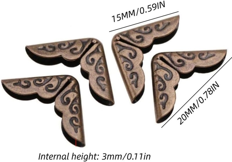 Hilitand 50pcs Scrapbooking Photo Mounting Corners Book Albums Menus Notebook Folder File Corner Protectors(C086 Bronze) - Image 3