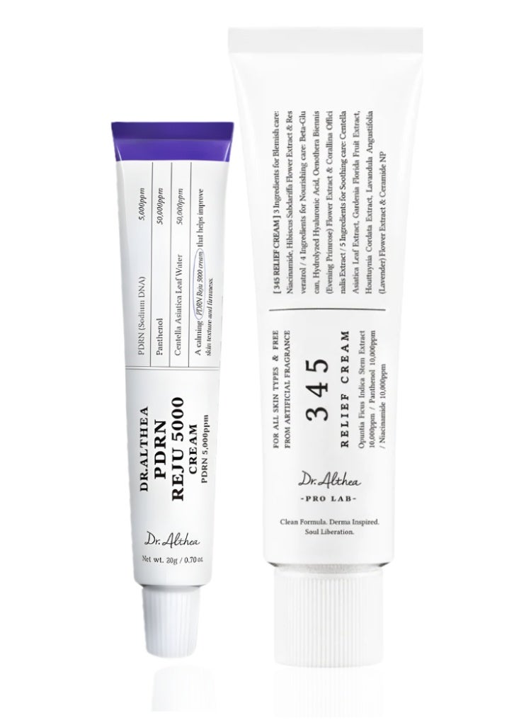 Dr.althea Damaged Skin Barrier & Irritation Relief Set – Dr. Althea Reju 5000 Cream + 345 Relief Cream Duo for Repair, Soothing & Deep Nourishment - Image 1