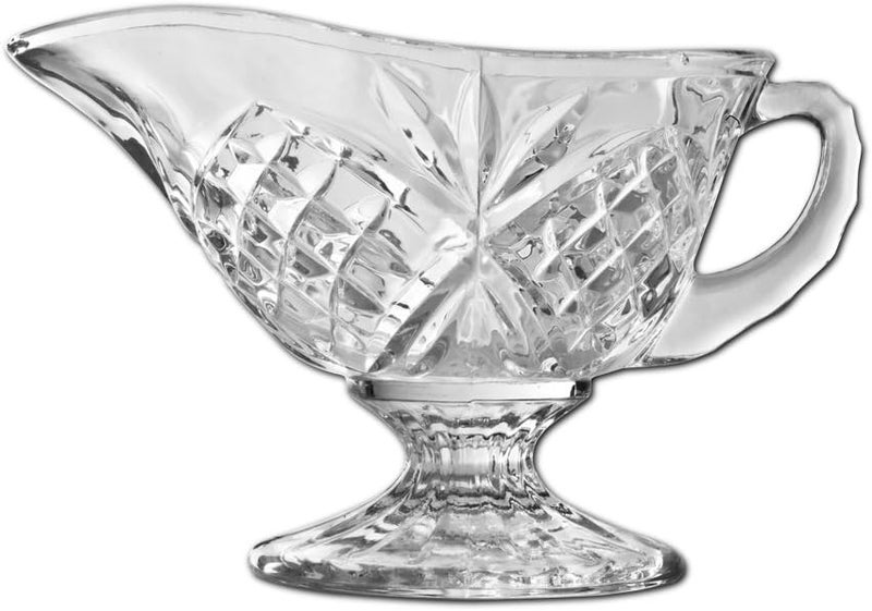 Godinger Dublin Crystal Gravy Boat - Elegant Footed Design - Image 1