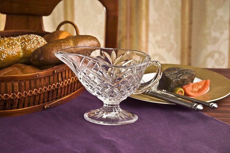 Godinger Dublin Crystal Gravy Boat - Elegant Footed Design - Image 2