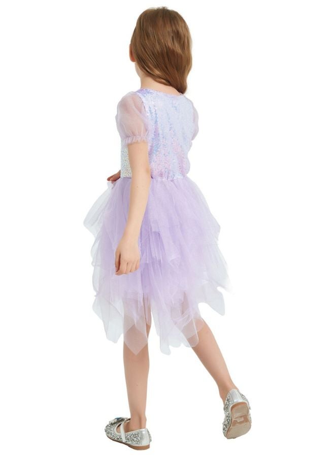 Loquat Girls Sequined Puff Sleeve Princess Dress Performance Costume - Image 3