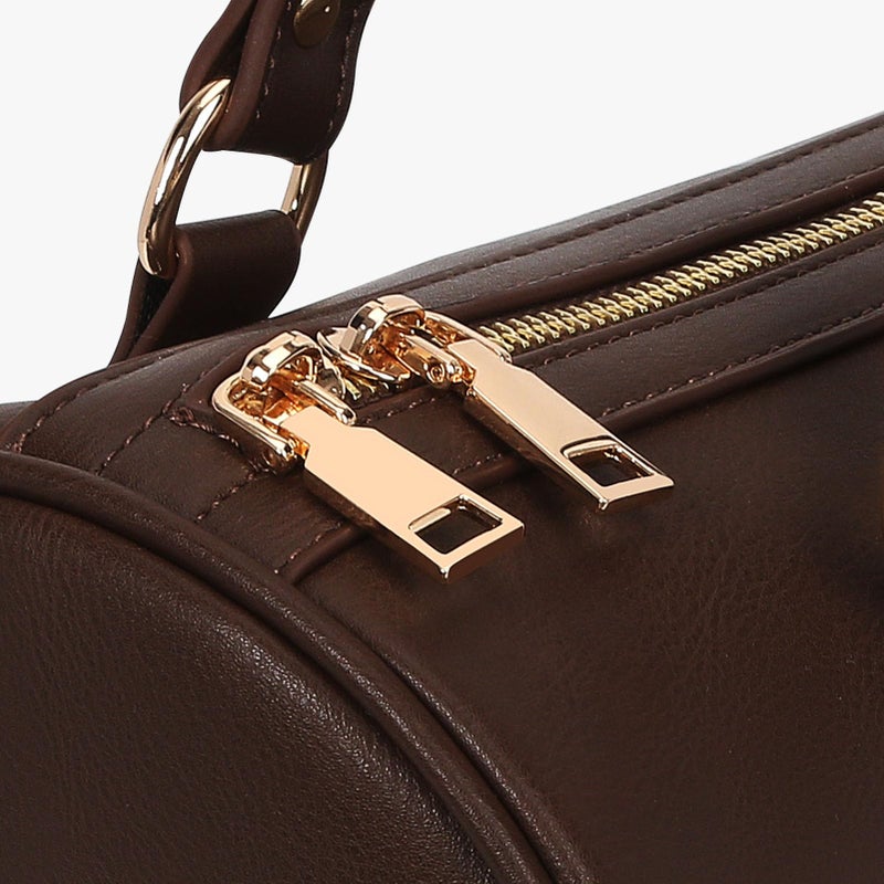 CATSEA Kisslock Barrel Bag Designer Shoulder Bag for Women,Pu Leather Boston Handbag Retro Y2k Bags Tote Purses - Image 4