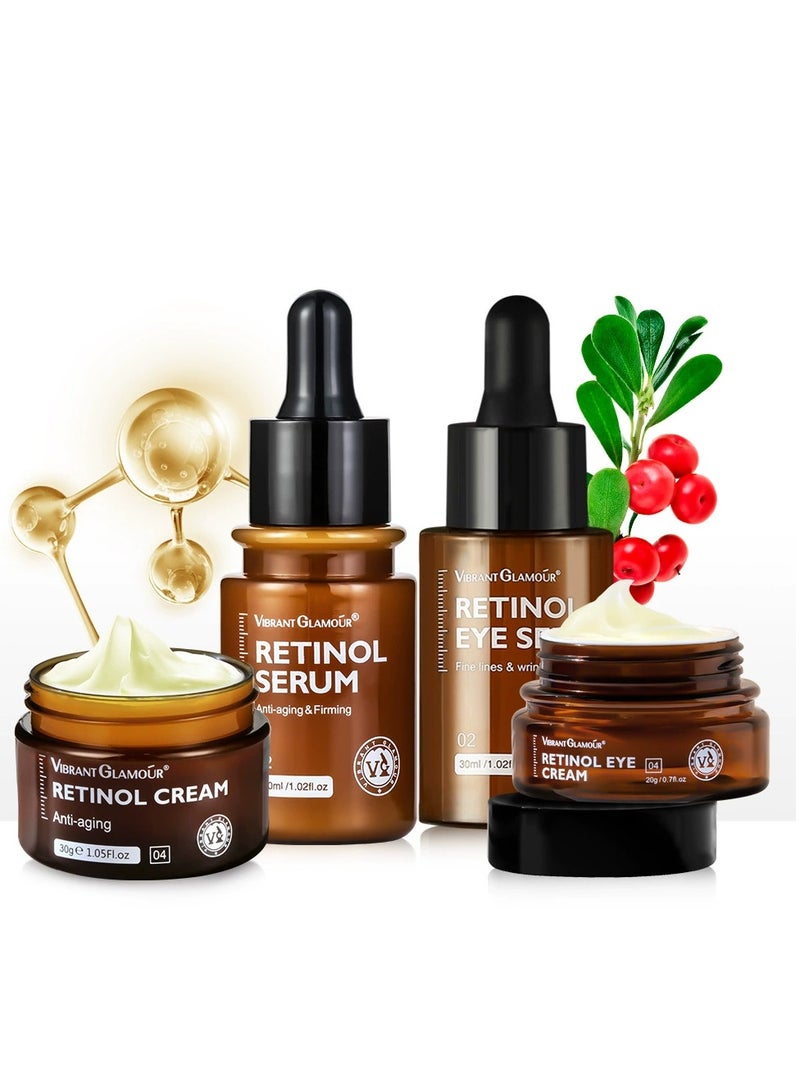 Retinol Kit, Retinol Anti-Aging Cream  Retinol Face Serum, Retinol Eye Cream  Retinol Eye Serum (Set of 4)  - Image 1