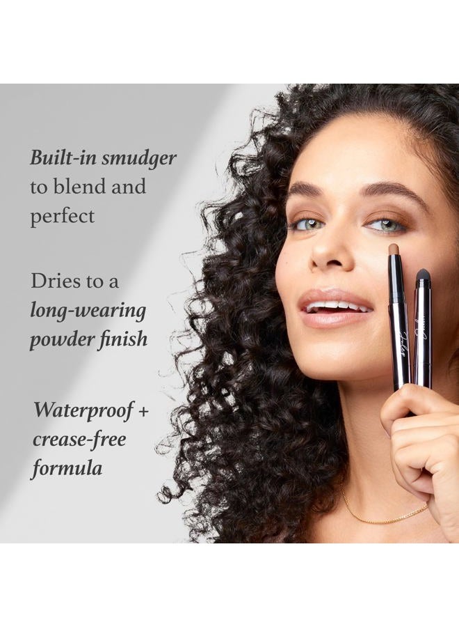 Julep قلم ظل العيون 101 كريمة إلى بودرة مقاوم للماء - لمسة خضراء دائمة - ظل كريمي لامع عميق أخضر مع ممسحة مدمجة، مقاوم للتجاعيد - Image 3