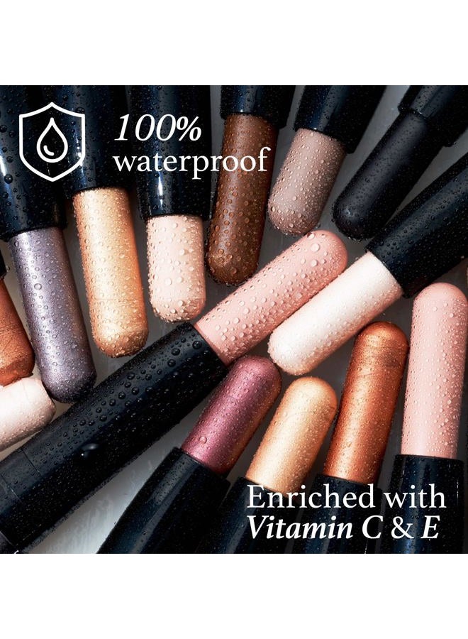 Julep قلم ظل العيون 101 كريمة إلى بودرة مقاوم للماء - لمسة خضراء دائمة - ظل كريمي لامع عميق أخضر مع ممسحة مدمجة، مقاوم للتجاعيد - Image 5