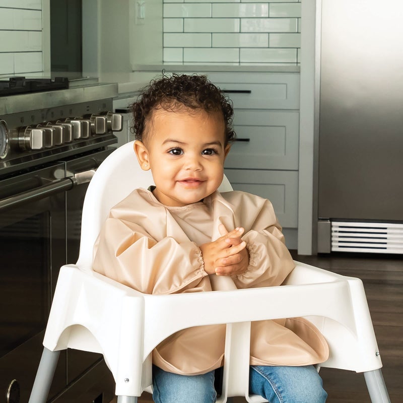 Tiny Twinkle Long Sleeve Bib for Babies & Toddlers | 2-Pack Waterproof Smock Bib for Eating | Machine Washable & Mess-Proof Feeding Essentials | Newborn Shower Gift (Sand Cinnamon,6â€“24M) - Image 5