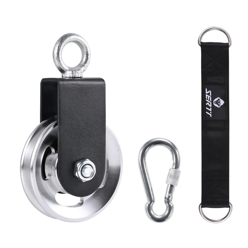 SERTT [1 Pack] Cable Pulley Wheel for Home Gym Pulley System, Upgraded 90mm Aluminium Alloy Gym Pulley for Maximum 660LBS Load - Image 1