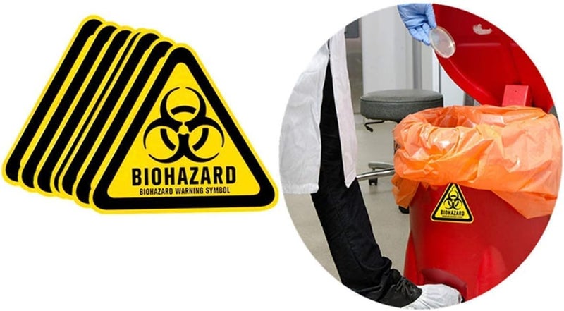 ARS Biohazard Symbol Danger Safety Warning Stickers, Vinyl Self Adhesive Decal Sign Label, 4.7 x 4.2 inches (10) - Image 2