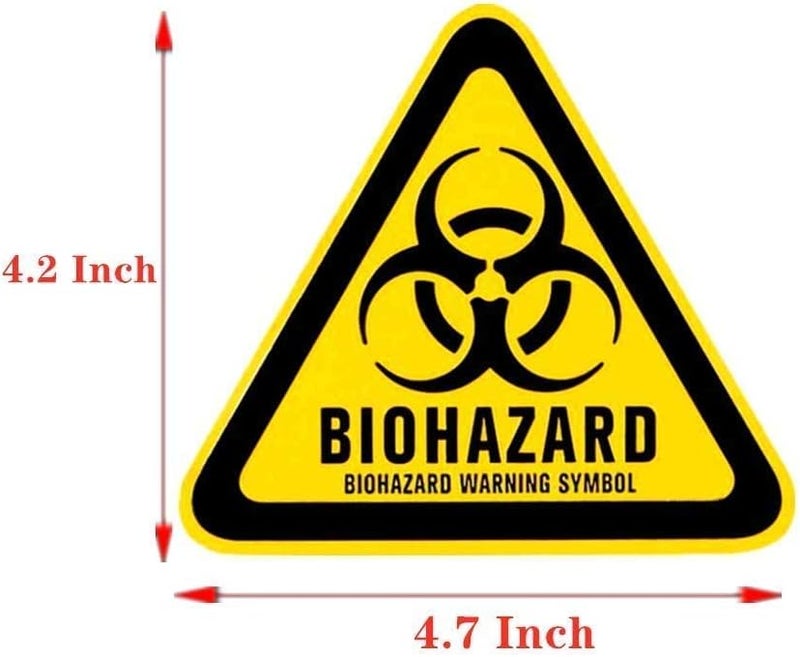 ARS Biohazard Symbol Danger Safety Warning Stickers, Vinyl Self Adhesive Decal Sign Label, 4.7 x 4.2 inches (10) - Image 3
