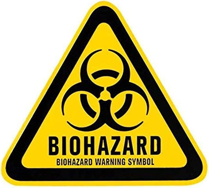 ARS Biohazard Symbol Danger Safety Warning Stickers, Vinyl Self Adhesive Decal Sign Label, 4.7 x 4.2 inches (10) - Image 1