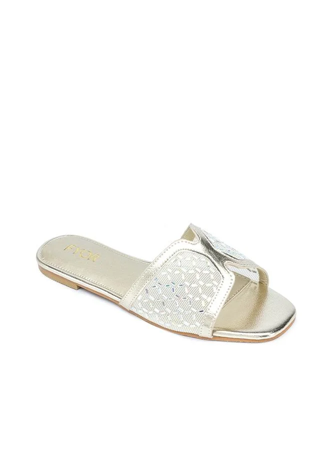 FYOR Mesh Embellished Flat Sandal MY 377