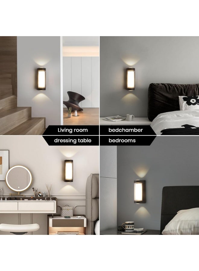 AFN Modern LED Wall Sconce Light Fixture for Indoor and Outdoor Use, Waterproof Up Down Wall Lamp with Cylindrical Design for Hallway Porch Patio Balcony Entryway Lighting - Image 2