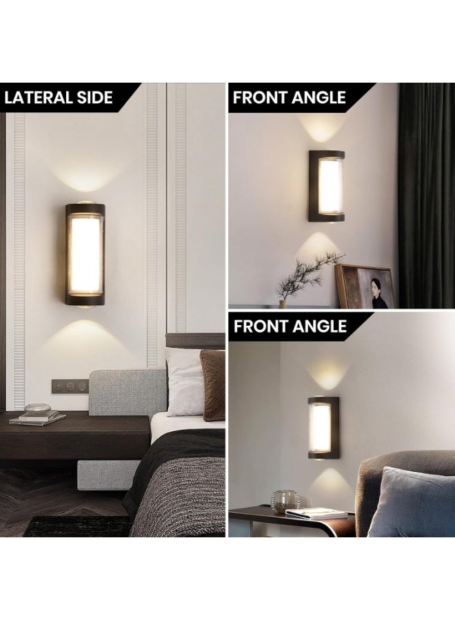 AFN Modern LED Wall Sconce Light Fixture for Indoor and Outdoor Use, Waterproof Up Down Wall Lamp with Cylindrical Design for Hallway Porch Patio Balcony Entryway Lighting - Image 3