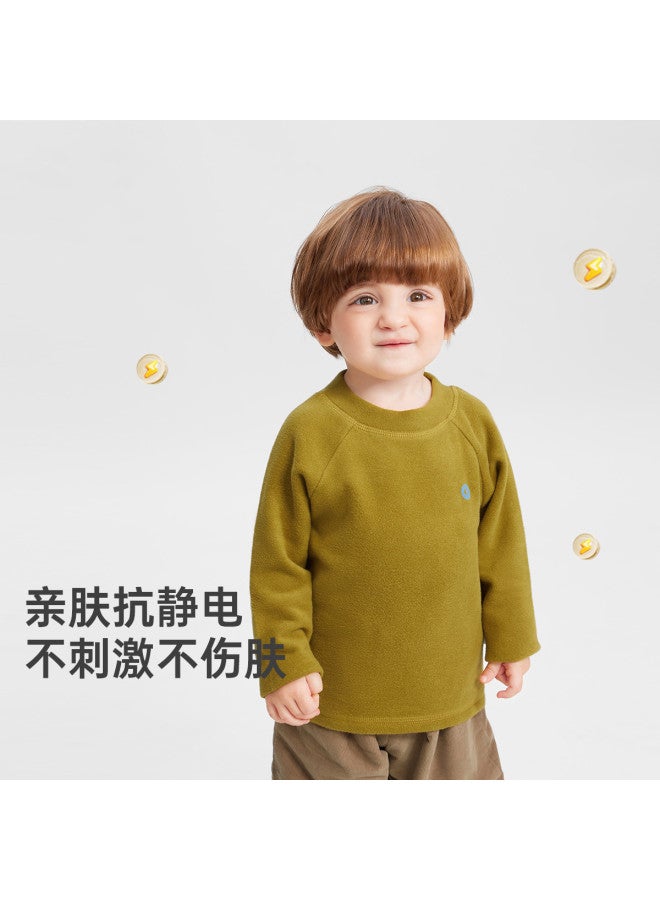 Baby Fever Base Layer Shirt Boys Solid Color Long Sleeve T-shirt Winter Half High Collar Sports Outdoor Top Women Can Be Worn As Inner Layer - Image 2