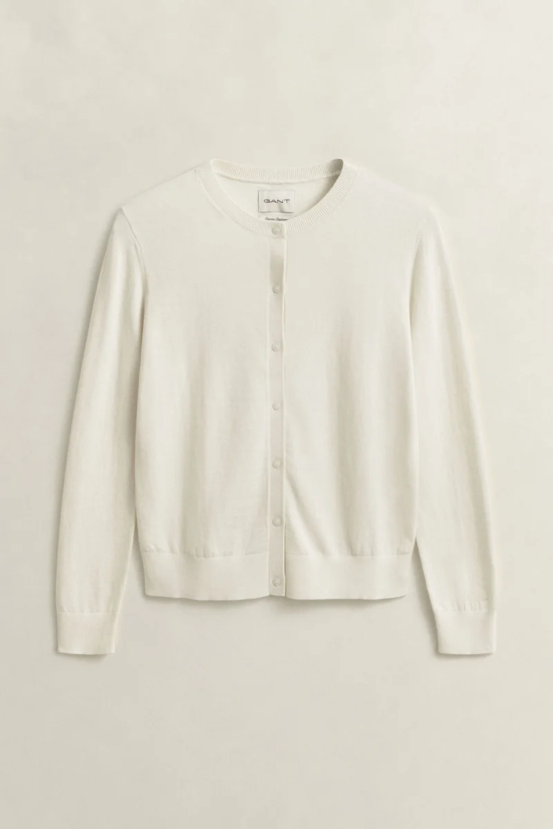 GANT  Lightweight Knit Crew Neck Cardigan for Women | Best Price UAE