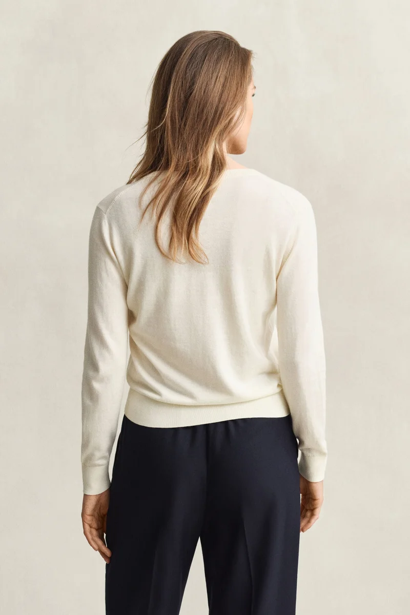 GANT  Lightweight Knit Crew Neck Cardigan for Women | Best Price UAE