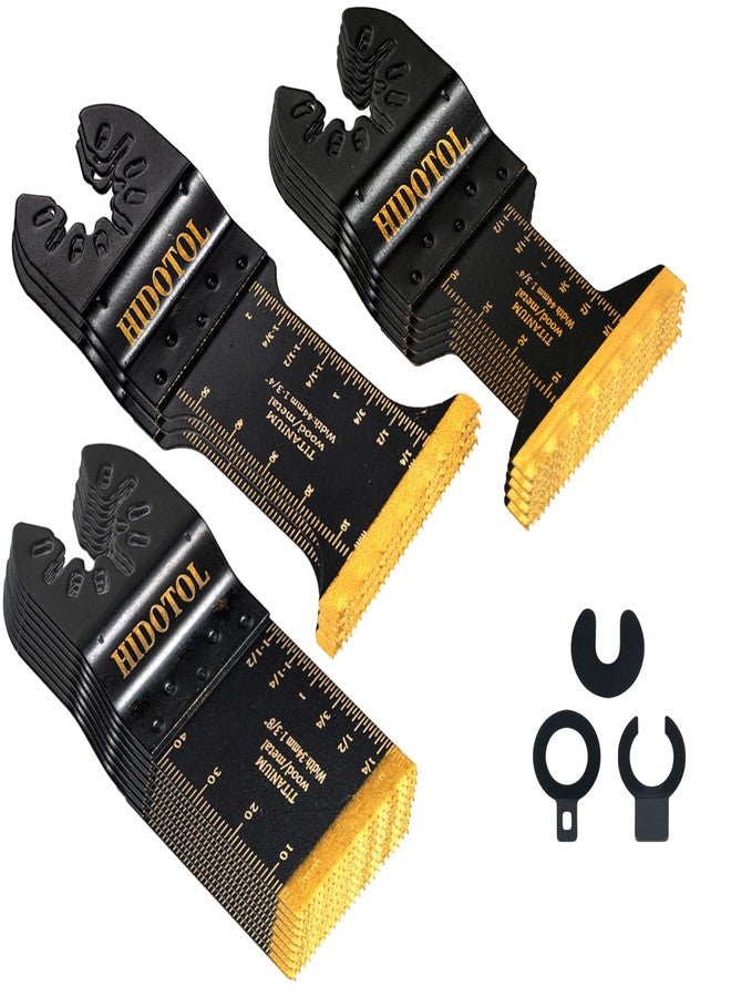 HIDOTOL 16 PCS Titanium Oscillating Saw Blades Universal Multitool Blades for Cutting Hard Material, Metal Nails, Wood, Plastic, Oscillating Tool Blades Kit fit - Image 1