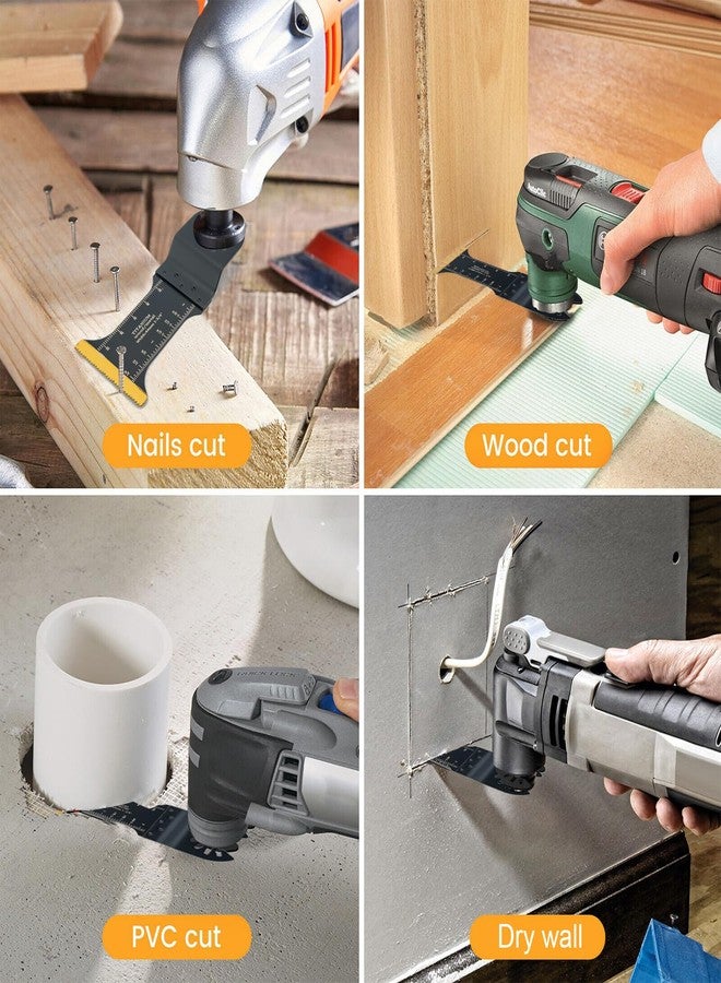HIDOTOL 16 PCS Titanium Oscillating Saw Blades Universal Multitool Blades for Cutting Hard Material, Metal Nails, Wood, Plastic, Oscillating Tool Blades Kit fit - Image 5