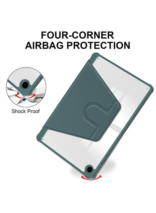 for Samsung Galaxy Tab A9 Plus Case Cover, Tablet Protective Case With Pen Slot, Acrylic 360 ° Rotating Design, Automatic Wake-up/sleep, Soft Leather,Green - Image 5
