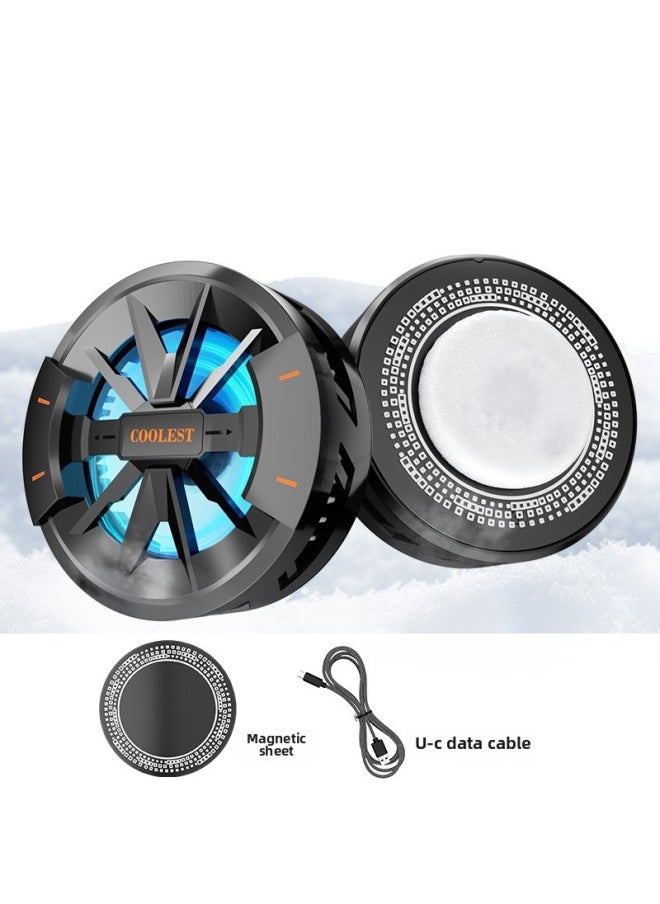 Generic - Mobile Phone Magnetic Back Clip 2-in -1 Radiator Semiconductor Refrigeration Cooling Artifact E-sports Game Chicken Universal Ice-Product Color:Ice Style [js40] Black - Image 1