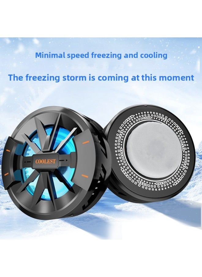 Generic - Mobile Phone Magnetic Back Clip 2-in -1 Radiator Semiconductor Refrigeration Cooling Artifact E-sports Game Chicken Universal Ice-Product Color:Ice Style [js40] Black - Image 1