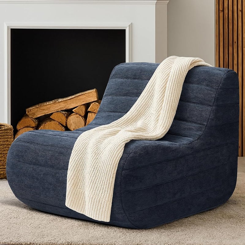 KKdema Bean Bag Chair, Fireside Bean Bags Lazy Sofa Sack, Big Beanbag Chair Floor Couch, Memory Foam Lounge Chair for Bedroom, Living Room, Office and Home (Gray) - Image 1