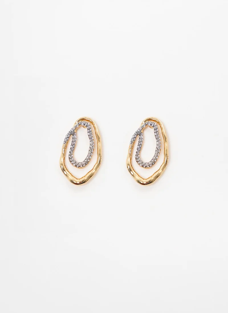 Lichi Abstract-shaped stud earrings with rhinestones