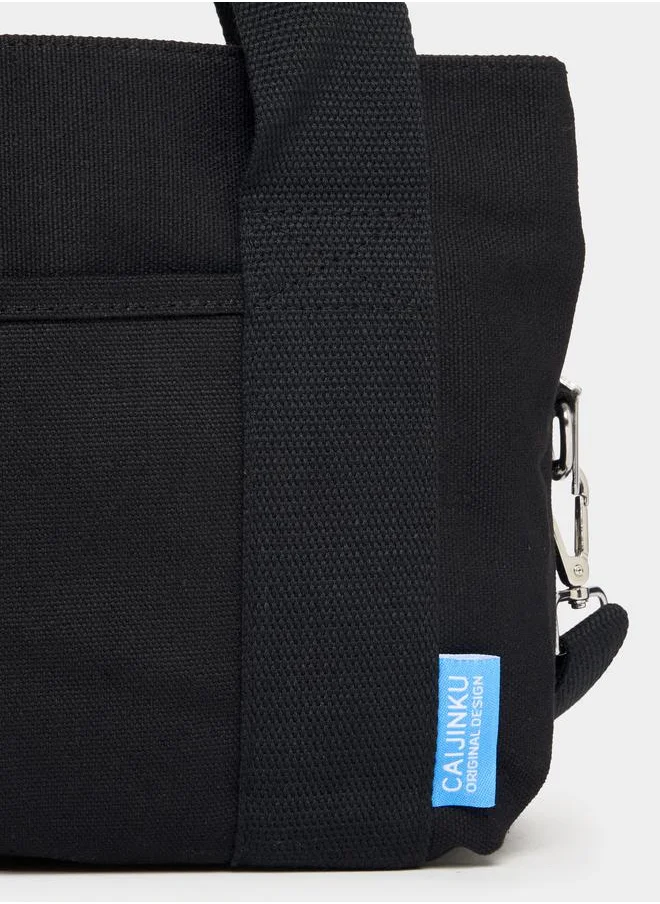 Styli Plain Handbag with Dual Strap