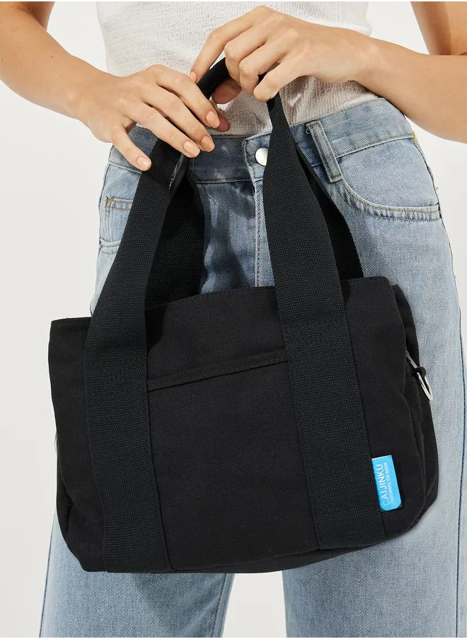 Styli Plain Handbag with Dual Strap