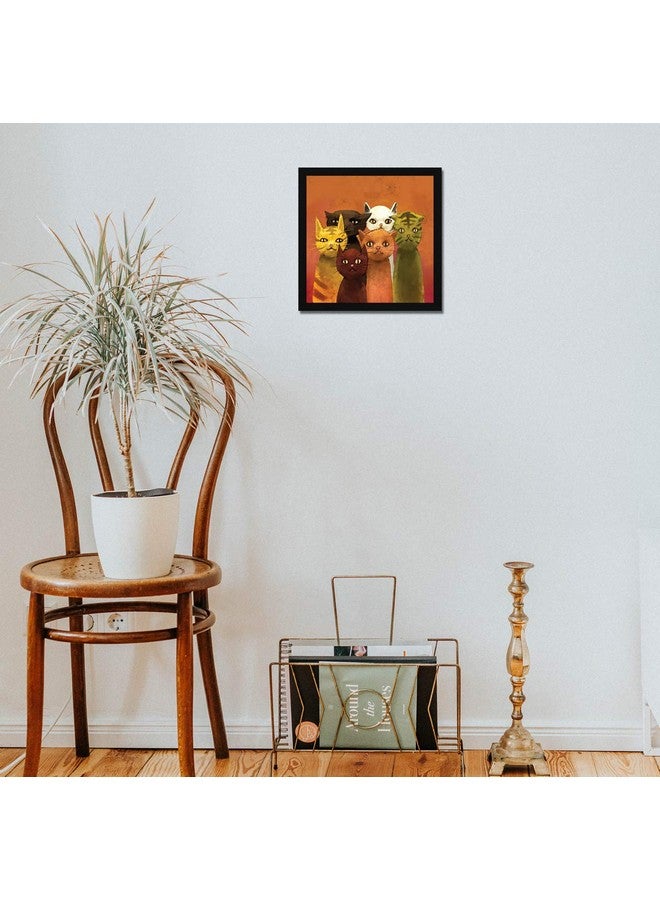 ArtX Paper Cats Wall Art Painting, Multicolor, Animal, 13X13 in, Set of 1 - Image 3