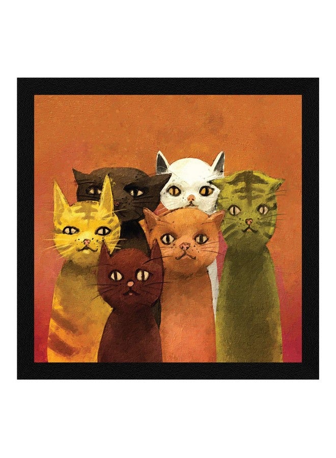 ArtX Paper Cats Wall Art Painting, Multicolor, Animal, 13X13 in, Set of 1 - Image 1