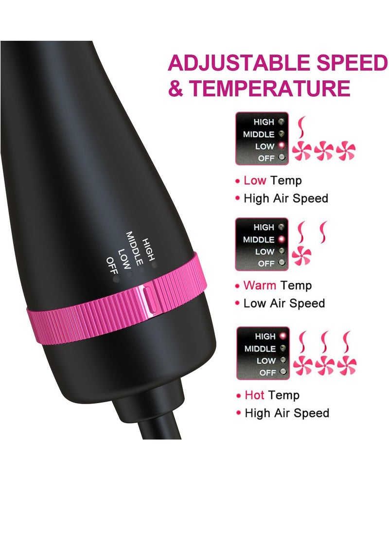 Generic Hair Dryer Brush One-Step Blow Dryer Brush for Styling and Frizz Control Negative Ionic Hot Air Brush Volumizer Ceramic 4 in 1 Hair Dryer and Styler Volumizer with Negative Ion  - Image 3