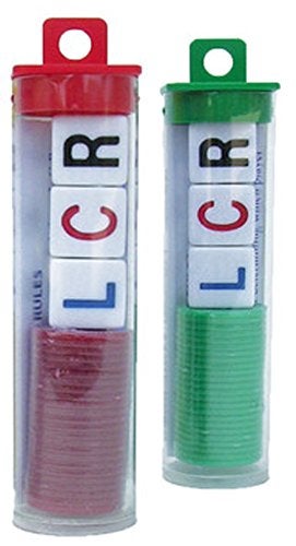 LCR - Left Center Right Dice Game - 2 Sets - (Assorted Color Chips) - Image 2
