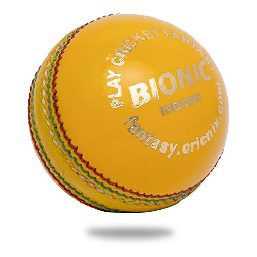 Cricnix Bionic Cricket Ball for Cricket Bat | 3.8oz Yellow Indoor Cricket Ball Designed for Cricket Net | Swing Ball | Multiple Set Options for Men Cricket Games - Image 1