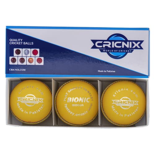 Cricnix Bionic Cricket Ball for Cricket Bat | 3.8oz Yellow Indoor Cricket Ball Designed for Cricket Net | Swing Ball | Multiple Set Options for Men Cricket Games - Image 4