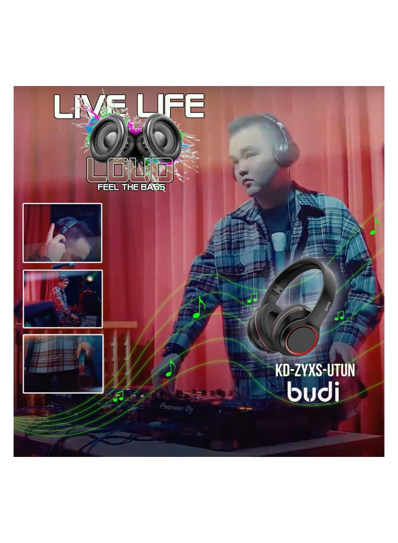 budi Premium Quality Bluetooth Wireless Headphone with Bass Stereo 5.0 15H Play time - Image 4