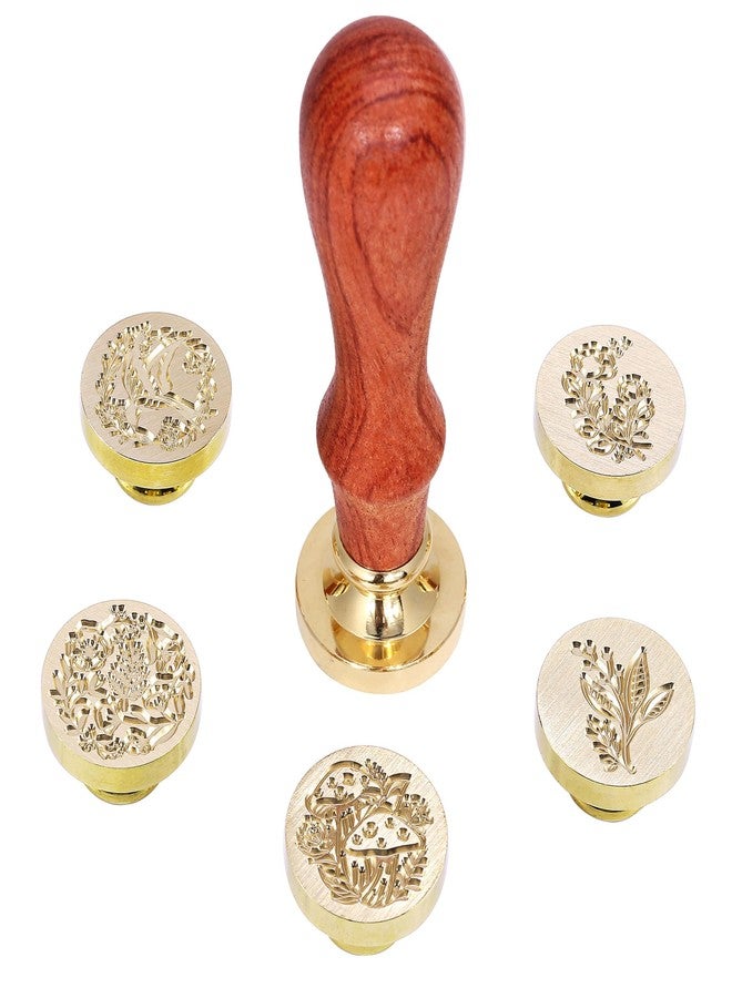 Yoption 6 Pieces Botanical Wax Seal Stamp Set, Vintage Plant Flower Sealing Wax Stamp Heads + 1 Wooden Handle with Gift Box for Wedding Invitation, Christmas, Gift Idea - Image 5