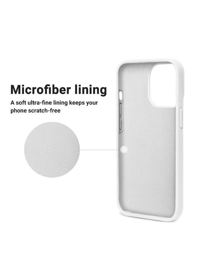 Compatible with iPhone 11 Pro Case 5.8 Inch Slim Liquid Silicone 4 Layers Soft Gel Rubber Shockproof Protective Phone Case with Anti Scratch Microfiber Lining (White) - Image 5