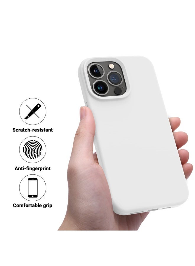 Compatible with iPhone 11 Pro Case 5.8 Inch Slim Liquid Silicone 4 Layers Soft Gel Rubber Shockproof Protective Phone Case with Anti Scratch Microfiber Lining (White) - Image 3