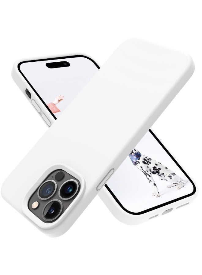 Compatible with iPhone 11 Pro Case 5.8 Inch Slim Liquid Silicone 4 Layers Soft Gel Rubber Shockproof Protective Phone Case with Anti Scratch Microfiber Lining (White) - Image 1