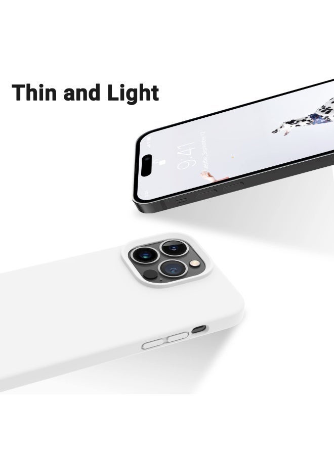 Compatible with iPhone 11 Pro Case 5.8 Inch Slim Liquid Silicone 4 Layers Soft Gel Rubber Shockproof Protective Phone Case with Anti Scratch Microfiber Lining (White) - Image 2