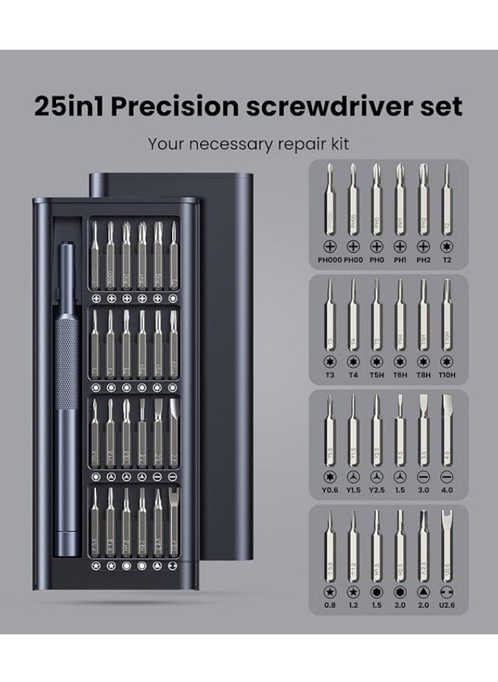 Generic - 25-in-1 Small Precision Screwdriver Set, Professional Magnetic Mini Repair Tool Kit for Phone, Computer, Watch, Laptop, Macbook, Ring Doorbell, Eyeglass, Electronic,Screw Driver - Image 1