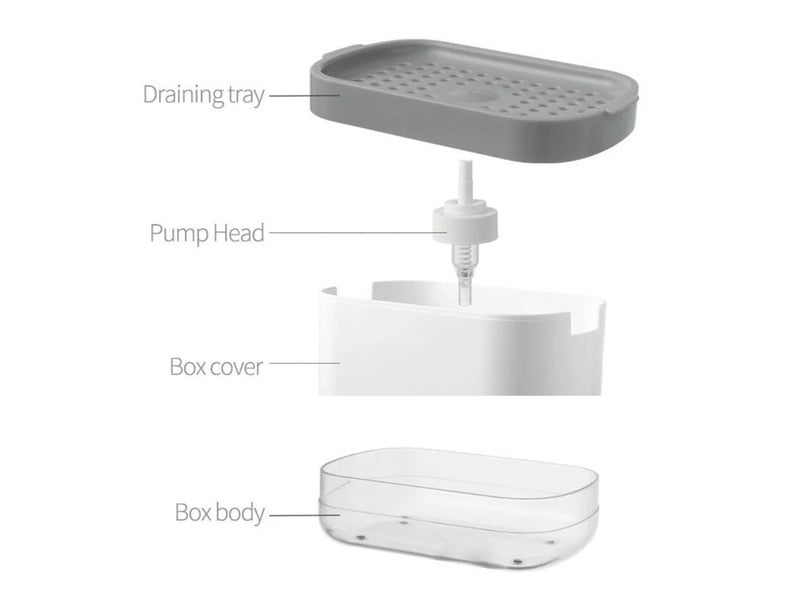 iSTAR Plastic Dish Soap Dispenser With Sponge Holder For Kitchen Sink 2In1 Hollow Design Pump Dispenser For Dish Washsoap - Image 4