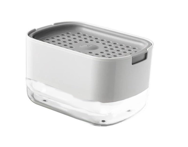 iSTAR Plastic Dish Soap Dispenser With Sponge Holder For Kitchen Sink 2In1 Hollow Design Pump Dispenser For Dish Washsoap - Image 5