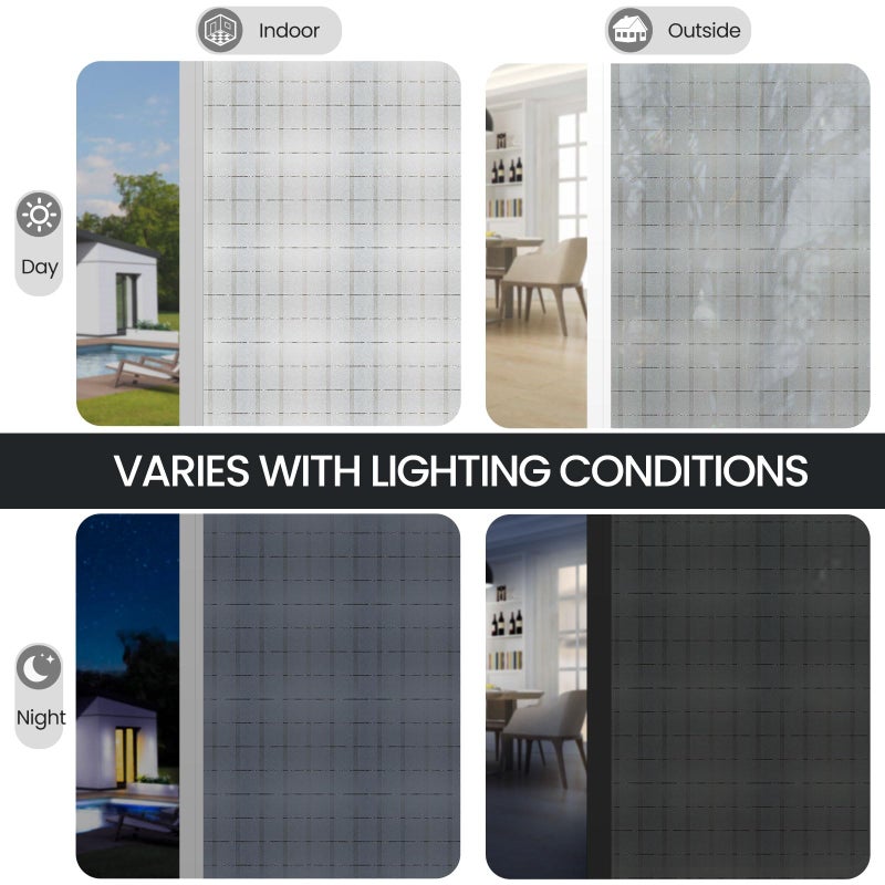 ADD.HERES Window Privacy Film, Frosted Glass Decorative Static Cling, Removable Sun Blocking Vinyl Covering,Window Film for Home Kitchen Living Room Bathroom, Star Shield,17.3" x 78.7" - Image 4