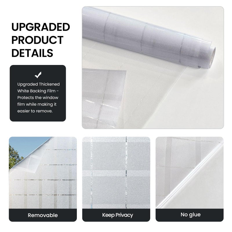 ADD.HERES Window Privacy Film, Frosted Glass Decorative Static Cling, Removable Sun Blocking Vinyl Covering,Window Film for Home Kitchen Living Room Bathroom, Star Shield,17.3" x 78.7" - Image 3