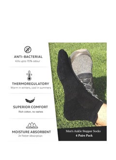 Diamond Toe 6 Pairs Men's Ankle Stopper Cushioned Socks - Comfortable & Breathable Athletic Sports Socks For Men - Size EU 40-45 (Black - 6 Pairs) - pzsku/ZBCDE2E62BAC81C8D3D4EZ/45/_/1727437775/b4554c29-4fdc-467a-aa58-a4d3a381d0f3