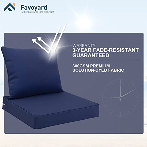 Favoyard Outdoor Seat Cushion Set 19 x 19 Inch Waterproof & Fade Resistant Patio Furniture Cushions with Removable Cover Deep Seat & Back Cushion with Handle and Adjustable Straps for Chair Sofa Couch - Image 5